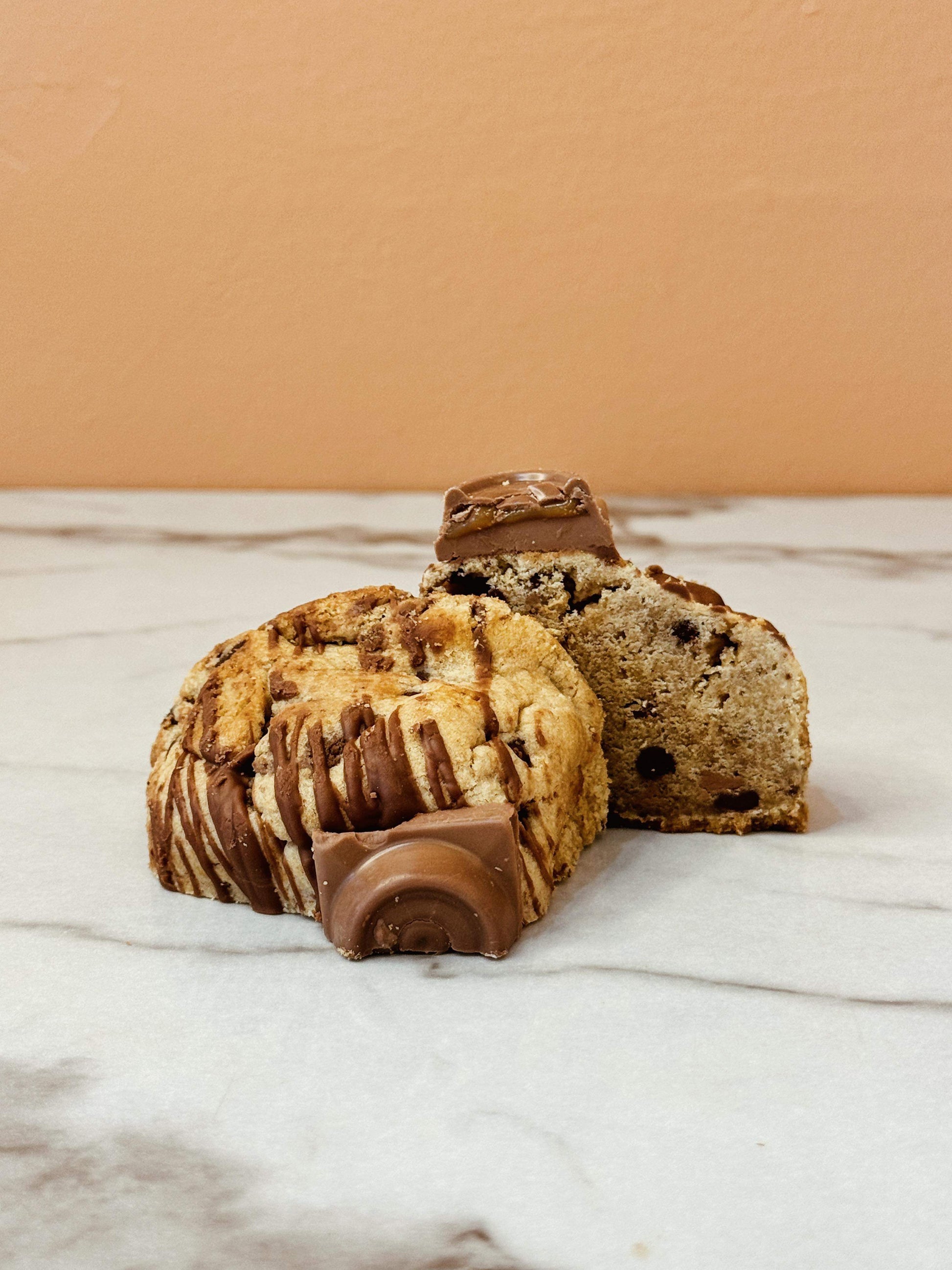 Rolo cookie showcasing a soft, chewy texture with caramel-filled Rolo pieces